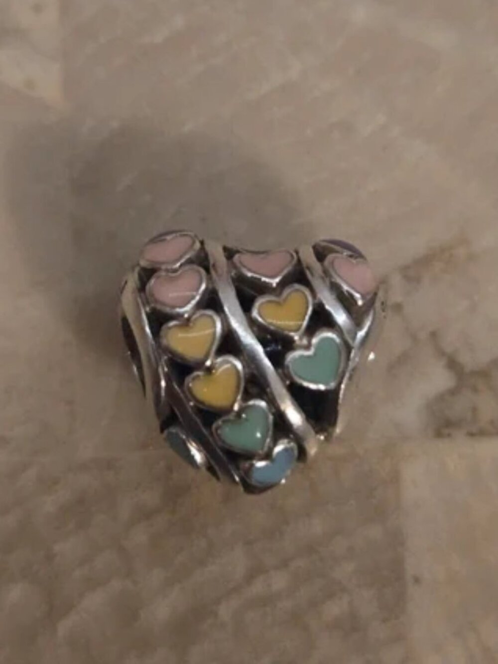 Pandora Rainbow Hearts Charm